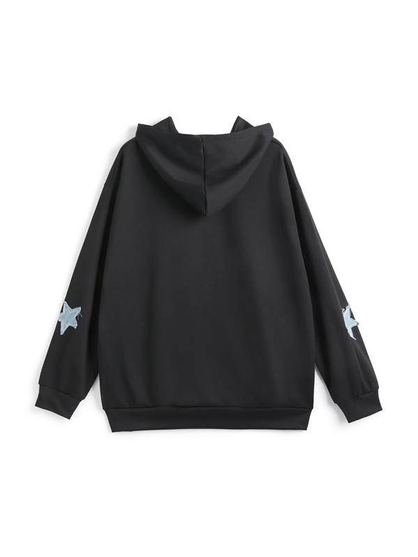 Men's Star Patch Zip Up Hoodie-8