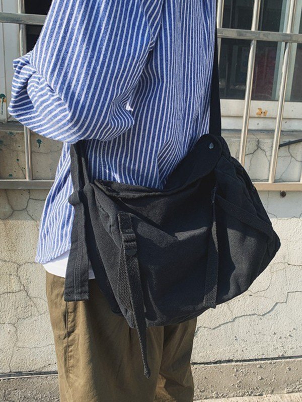 Vintage Large Canvas Messenger Bag-1