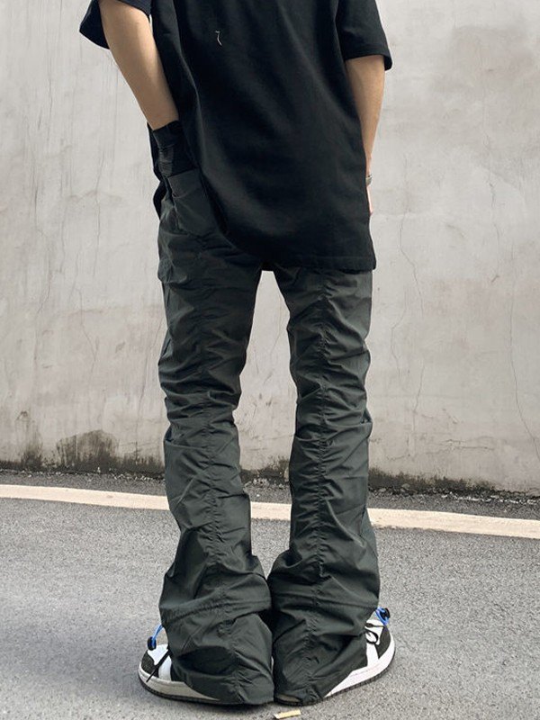 Men's Ruched Stacked Cargo Pants-4