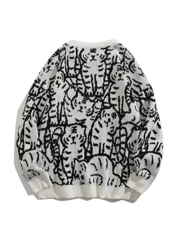 Men's Tiger Jacquard Pullover Sweater-1