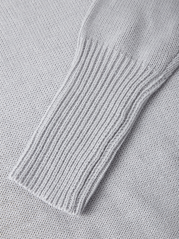 Solid High Neck Loose Sweater-8