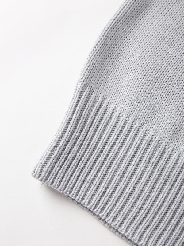 Solid High Neck Loose Sweater-7